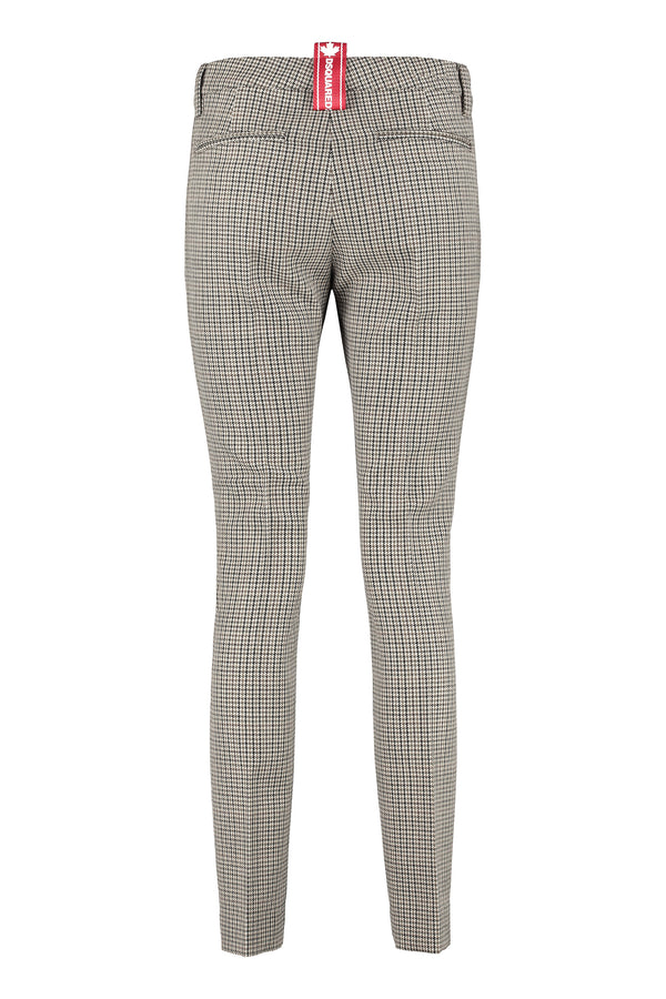 Pantaloni in lana vergine motivo Principe di Galles-1